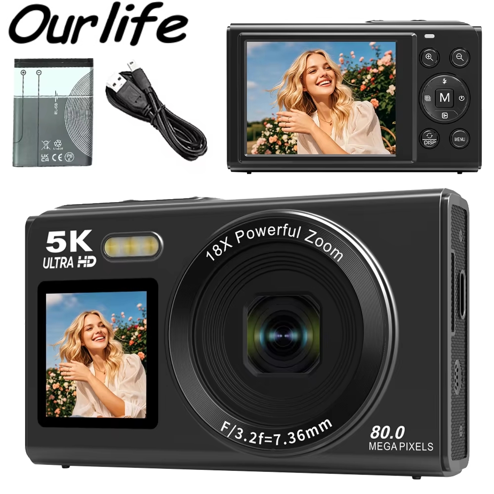Vintage Home Cinema - Ourlife Digital Camera 5K 80MP 18X