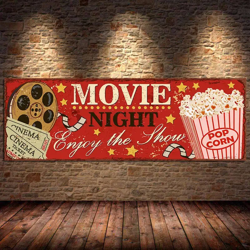Cinema Sign Canvas Painting Ab - огляд і ціна Vintage Home Cinema