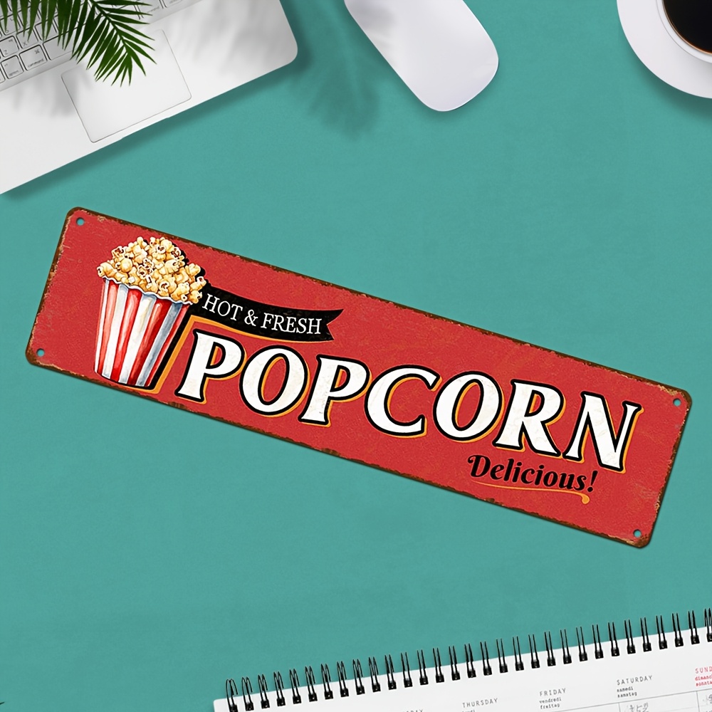 Vintage Aluminum Popcorn Sign  - огляд і ціна Vintage Home Cinema
