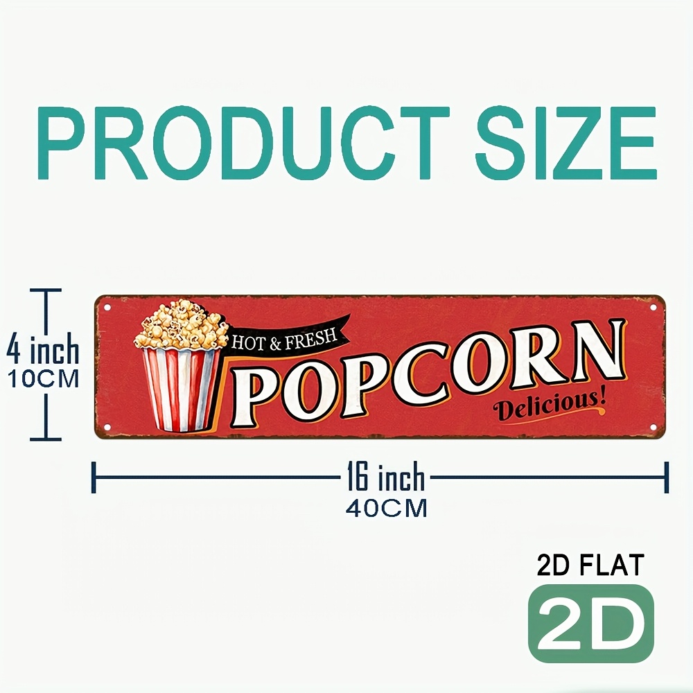 Vintage Aluminum Popcorn Sign  - огляд і ціна Vintage Home Cinema