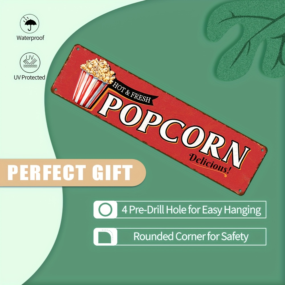 Vintage Aluminum Popcorn Sign  - огляд і ціна Vintage Home Cinema